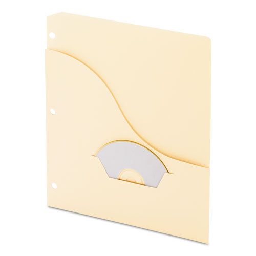 Wave slash pocket project folders, 3 holes, letter, manila, 15/pack for sale
