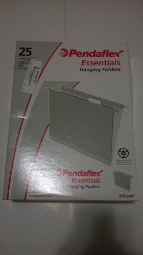 Pendaflex 81604 Recycled Colored Hanging File Folders, Letter, 1/5 Cut Tabs, Gra