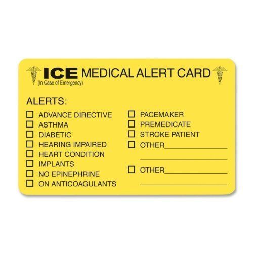 Tabbies Emergency Information Card - 25 / Pack (TAB54651)