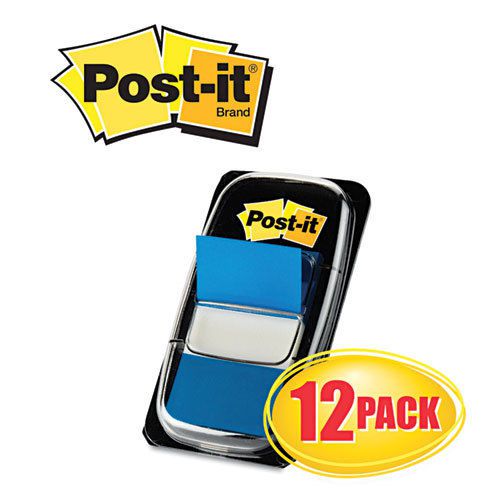 Post-it Flags Marking Flags in Dispensers, Blue, 12 50-Flag Disp./Pack, 4 Packs