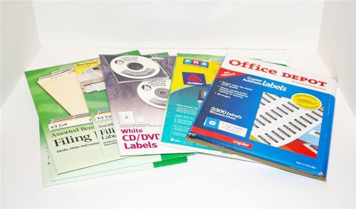 Lot of office labels cd dvd address filing labels open boxes for sale