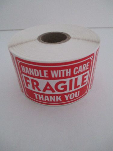 500 2x3 FRAGILE Handle with Care Shipping Label/Sticker