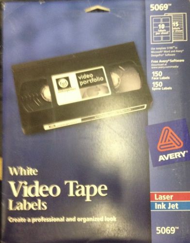 Avery 5069 Video Tape Printer Labels,150 Each Face &amp; Spine Labels/pack
