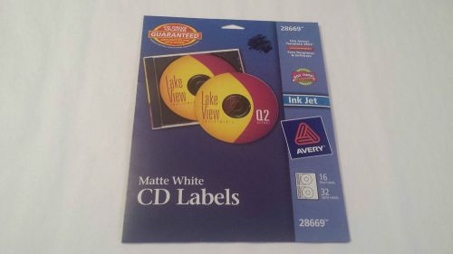Brand New!  Never Used!  Avery Brand Ink Jet Matte White CD Labels #28669