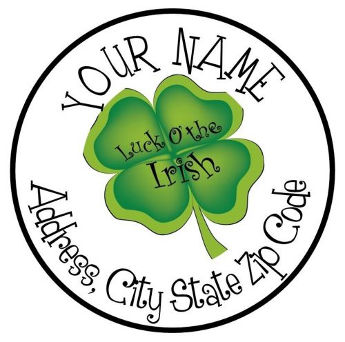 30 Square Stickers Envelope Seals Favor Tags Clover Buy 3 get 1 free (Sr3)