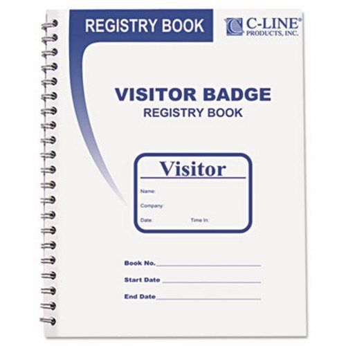 C-line Visitor Badges with Registry Log, 2 x 3 1/2, White, 150/BX (CLI97030)