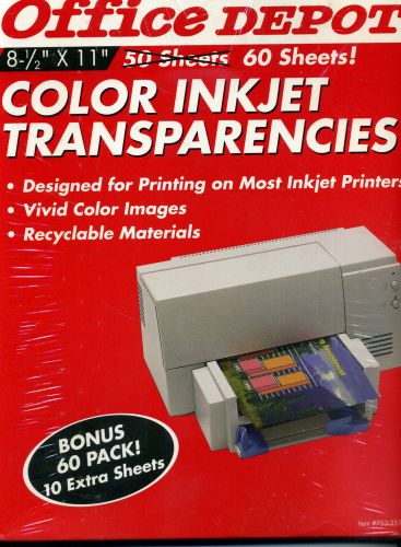 Bonus Box of 60 Office Depot Inkjet Transparencies 8-1/2 X 11
