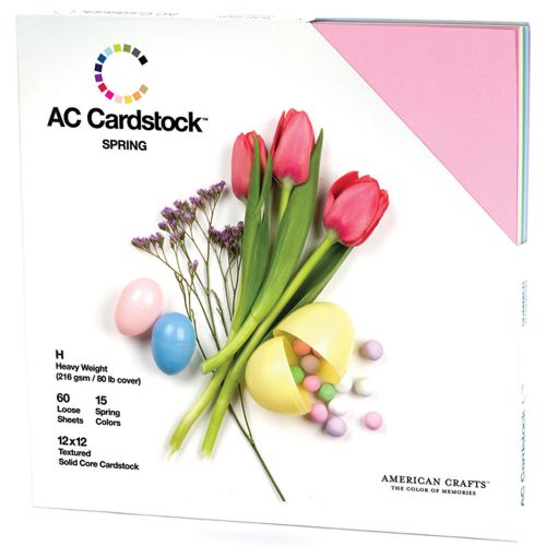 American crafts seasonal cardstock pack 12-in x 12-in 60/pkg spring ac712p12-53 for sale