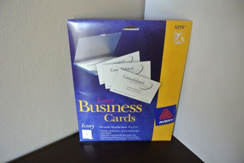 Avery 5376 Laser Business Cards 2&#034;x3-1/2&#034; Ivory Color 250 Cards Total Perforated