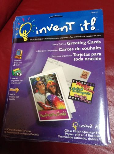 Ready To Print Greeting Cards - Invent It 10 Cards &amp; Envelopes Gloss Finish