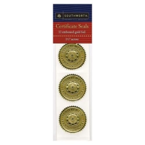 Southworth S2 Embossed Certificate Seals - 1.75&#034; Diameter - Golden (s2_35)