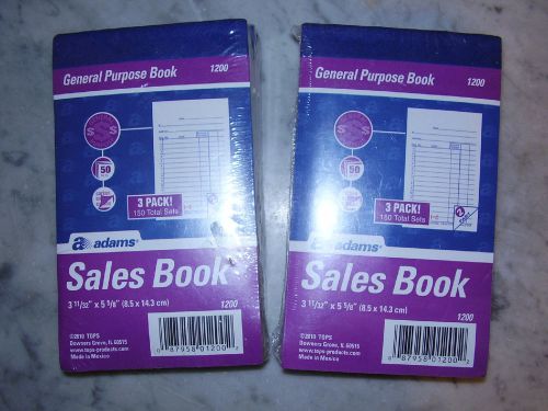 NEW LOT OF 6 Adams Sales Books, Carbon Copy General Purpose Book 1200