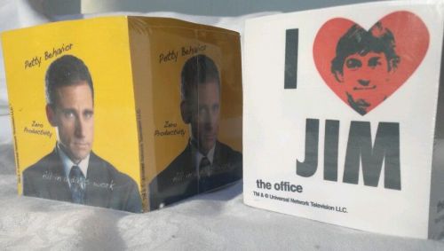 The Office Memo Cube Set I Love Jim (Halpert) Michael Scott NBC Dunder Mifflen
