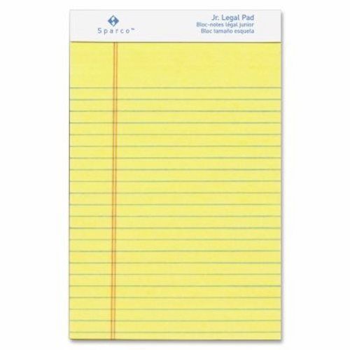 Sparco Pad,Micro-Perforated,Jr. Legal Rld,50 Sh,5&#034;x8&#034;,12/DZ,Canary (SPR2058)