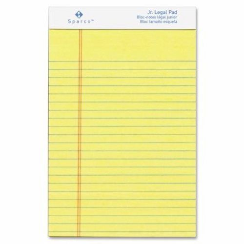 Sparco Pad,Micro-Perforated,Jr. Legal Rld,50 Sh,5&#034;x8&#034;,12/DZ,Canary (SPR2058)