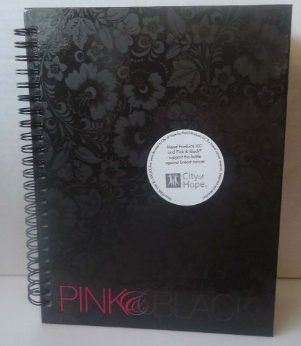 Go Pink Hard Cover Black Ruled Journal Spiral Bound 6.6&#034; X 8.675&#034; 140 pgs