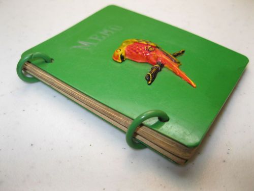 1930 Notebook Memo Portable Mini Paper Note Book BIRD (3D parrot) calendar -Rare