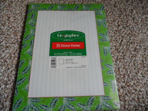 Christmas Printer Paper 35 Pieces Holly Border For All Printers Acid Free