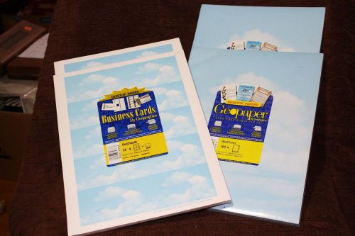 Geopaper Stationery 2x100 Pages,Business Cards 500, Bonus Envelopes 50*Clouds