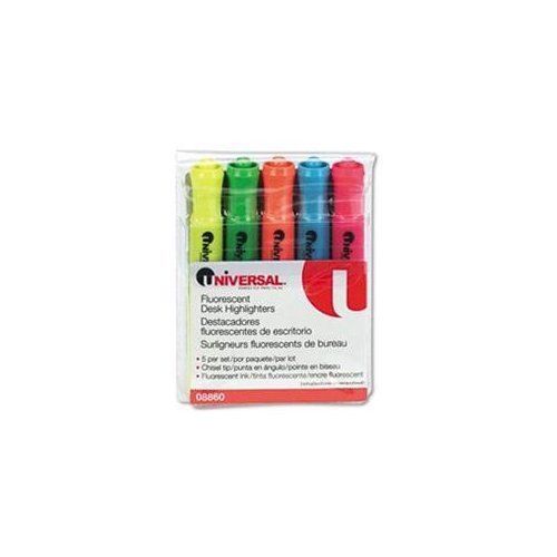 Universal Office Products 08860 Desk Highlighter, Chisel Tip, Fluorescent