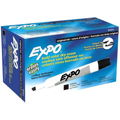 Expo Dry Erase Marker, Chisel, Black (Expo 83001) - 12/pk