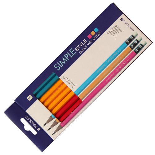 Morning Glory Simple Style Pencil With Eraser B-Pack of 10 Pencil Set
