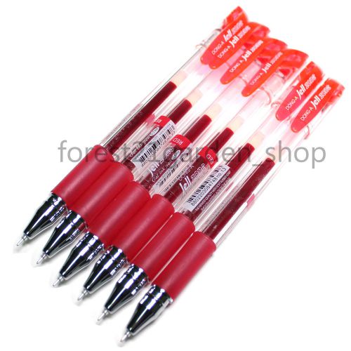 x 6 Dong-A Jell zone 0.5mm Gel ink pen Roller Ball pen - Red 6 Pcs