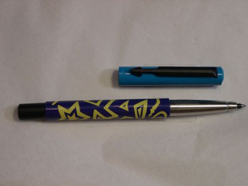 Parker Pen Unique Geometric Pattern Yellow-Blue-Purple &#034;Vector&#034; Rollerball Pen