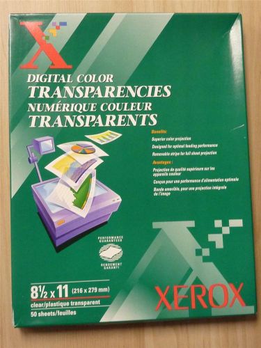 XEROX Digital Color Transparencies 8 1/2 x 11 - 50 Sheets Clear 3R5765