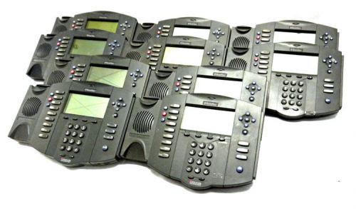 (10) Polycom Shoreline SoundPoint IP-100 VOIP Office Phone Base 2201-11500-001