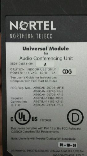 Nortel Norstar Polycom Audio Conferencing Unit 2501-03308-001 D w/ Power supply