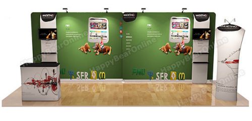 Trade show A7 Display booth package 20ft (TV stand (32&#034; LCD), Display shelves)