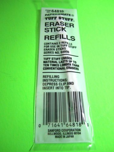 Sanford Paper Mate Tuff Stuff Eraser Stick Refill Refills, 2 Sticks /Pack #64818