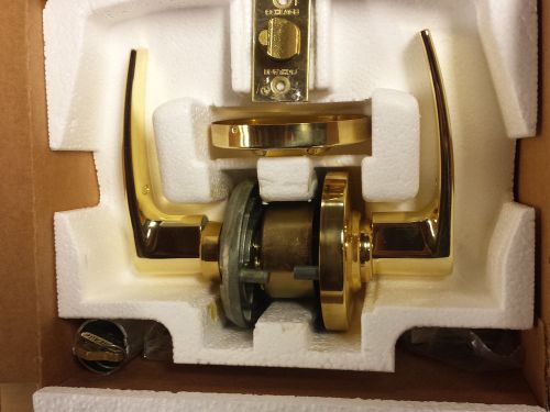 One new schlage al70pd ev jup 605 everest classroom lock bright brass for sale