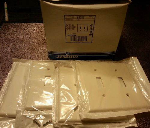 Leviton 2 gang toggle switch wall plate cover (white) 88009 retail $100 qty 25 for sale