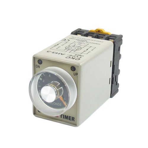 0-10s 10 Second 8P Terminals Electric Delay Timer Timing Relay 24VDC w Base New