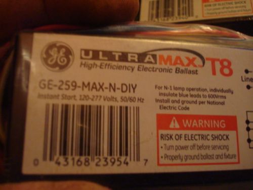 GE T8 Electronic Ballast Ultramax 120V AND 277V 8N2 GE-259-MAX-N-IP NEW