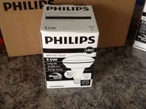 Philips 452268 9.5w (65-watt) soft white warm glow br30 led flood light bulb, f. for sale
