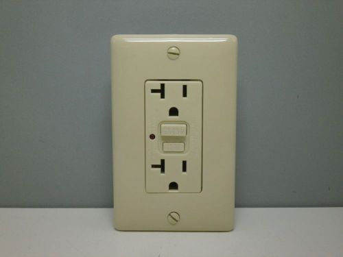 Hubbell GF20ILA Commercial Grade LED GFCI Outlet Receptacle 20A 125V Ivory