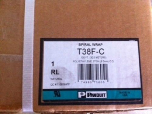Lot 1x 28.2ft. panduit t38f-c spiral wrap 3/8&#034; inch brand new for sale