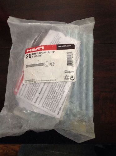 Hilti anchor rod has  5.8 1/2&#034; x 6-1/2&#034; (20) 385424 factory package new for sale