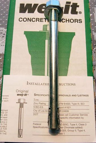 Wej-it 3/8&#034; x 5&#034; concrete anchors #0373044 20 pack standard, usa made by hillman for sale