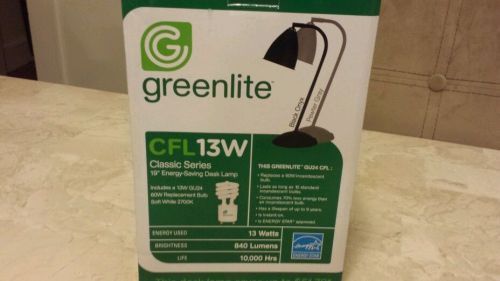 NEW GREENLITE DESK LAMP BLACK 13W CFL 60w REPLACEMENT BULB - FREE SHIPPING