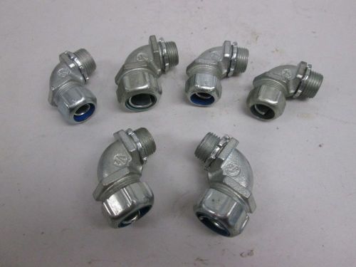 LOT 6 NEW THOMAS&amp;BETTS ASSORTED 1/2IN 90DEG ELBOW PIPE FITTING CONNECTOR D276970