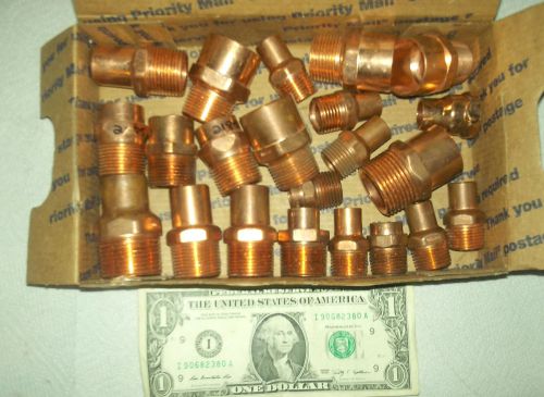 copper male adapters mixed sizes + one female added to shake things up