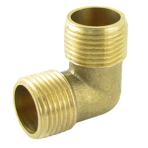 Brass 90 Degree Equal Elbow Fuel Pipe Coupling Fitting 3/5&#034; x 3/5&#034; Male Thread
