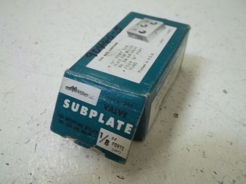 MILLER 301 1/8&#034; VALVE SUBPLATE (AS PICTURED)*NEW IN A BOX*