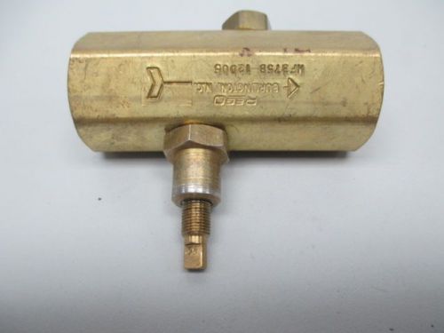 New rego mf375b brass threaded 3/8 in npt needle valve d246127 for sale