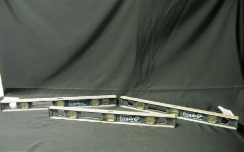 Lot of 3 empire i-beam model 581-24 aluminum 24&#034; magnetic levels w/ 3 vials - for sale