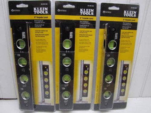 (3) three new klein tools 9&#034; magnetic torpedo level model 932-9re-sen no reserve for sale